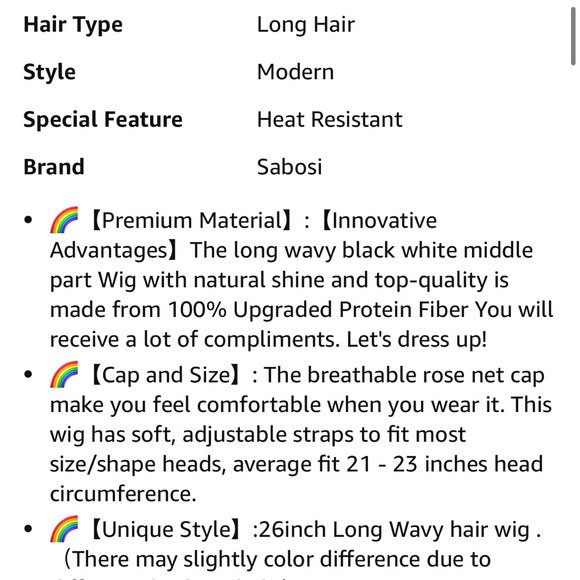 Black and White Women's Wig - Picture 3 of 3